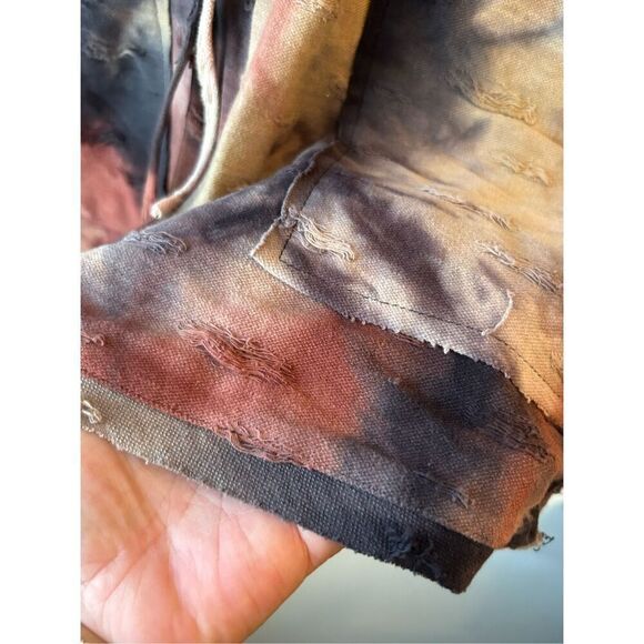 Anthropologie Fate Tie-dye Distressed Terrycloth Romper sz S boho-chic earth-ton - Picture 5 of 11